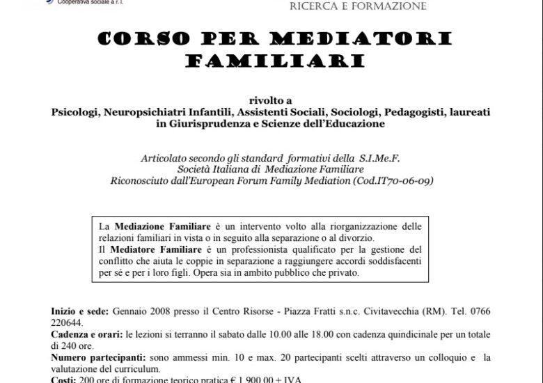 Corso per Mediatori Familiari