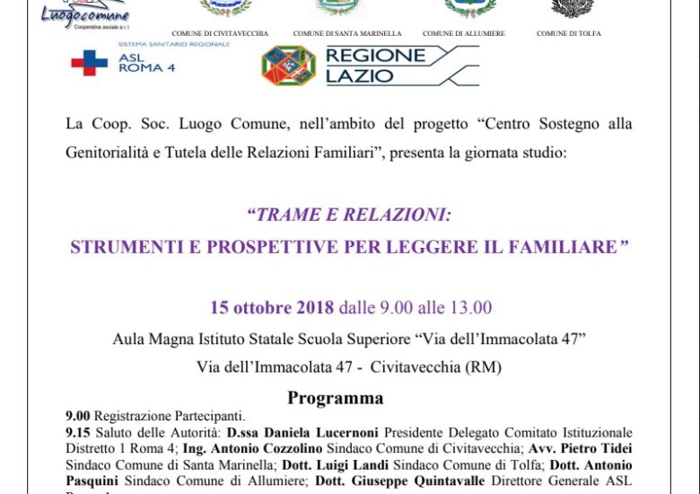 “TRAME E RELAZIONI: STRUMENTI E PROSPETTIVE PER LEGGERE IL FAMILIARE”
