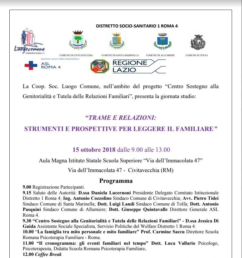 “TRAME E RELAZIONI: STRUMENTI E PROSPETTIVE PER LEGGERE IL FAMILIARE”